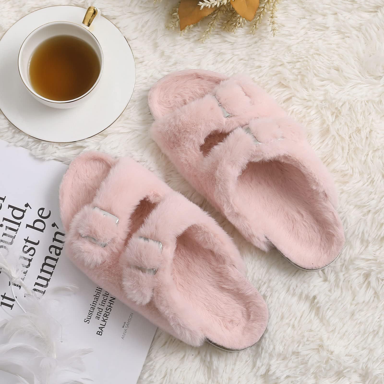Adjustable Women's Cozy Soft Sandal Home Slippers Birkenstocks Style