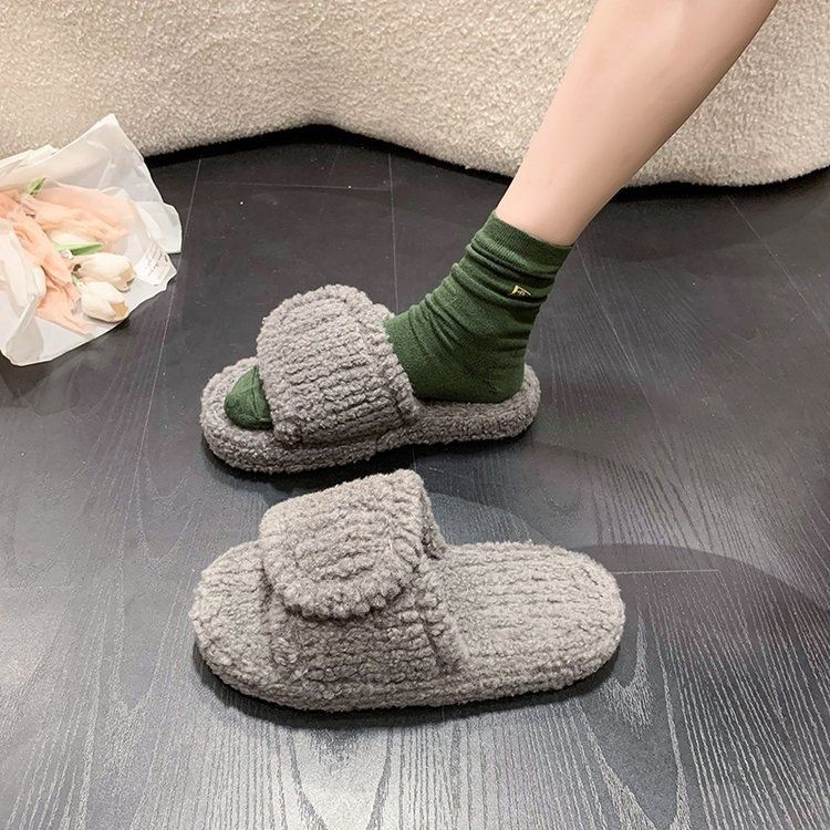 Adjustable Women's Cozy Soft Sandal Home Slippers Simple Style