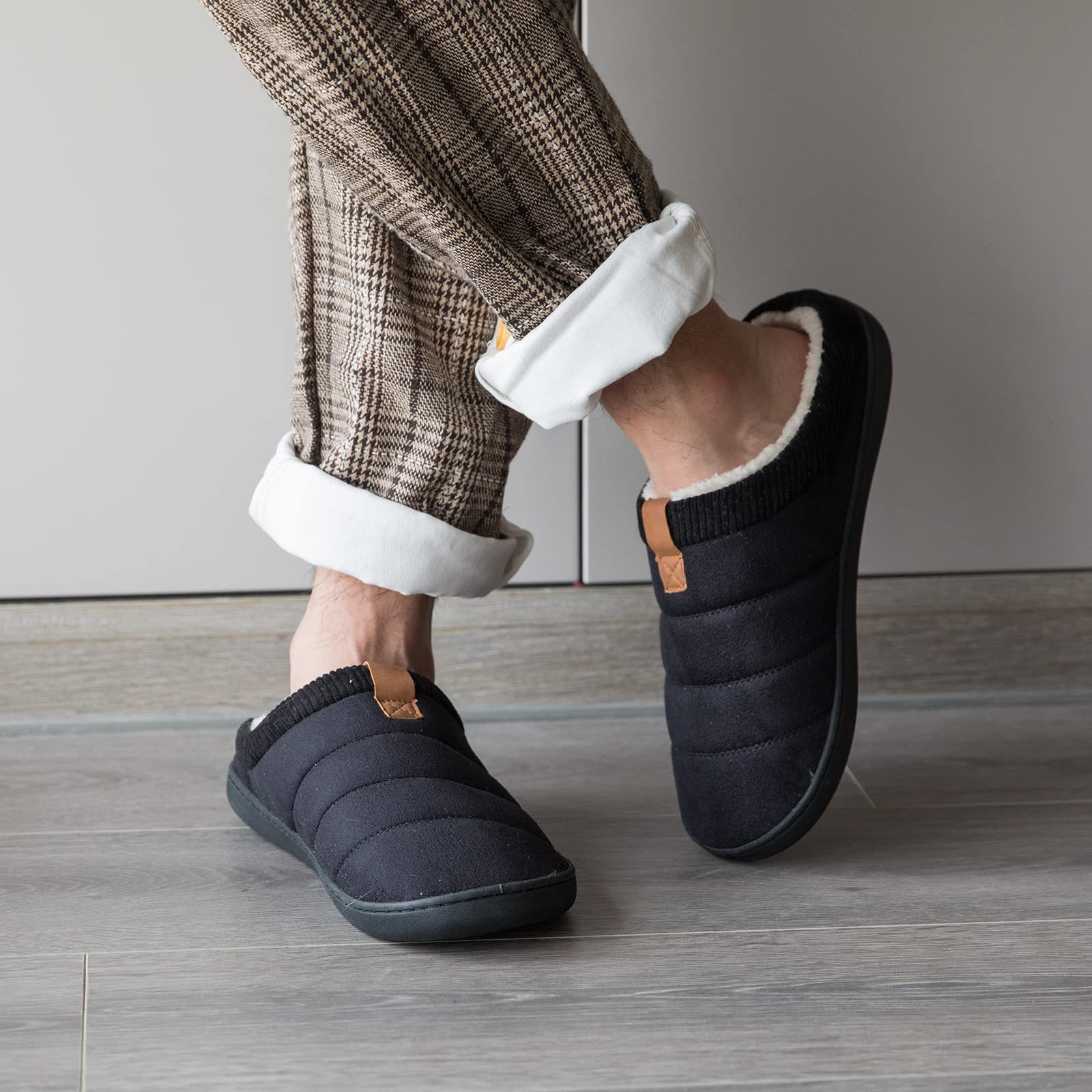 Winter Men's Warm Slippers House Leisure Shoes Pure Color