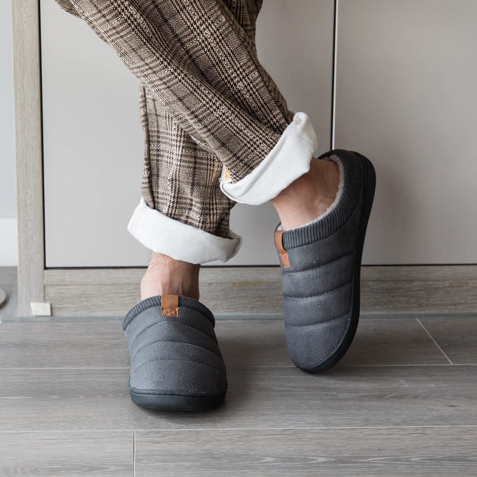 Winter Men's Warm Slippers House Leisure Shoes Pure Color