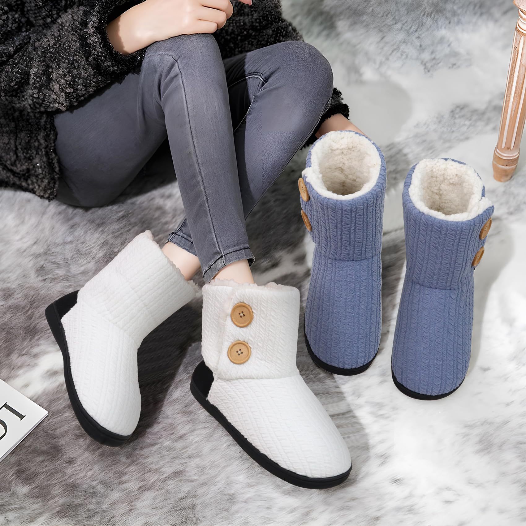 Women's Cozy Soft Snow Boots With Plush Inside In Pure Color