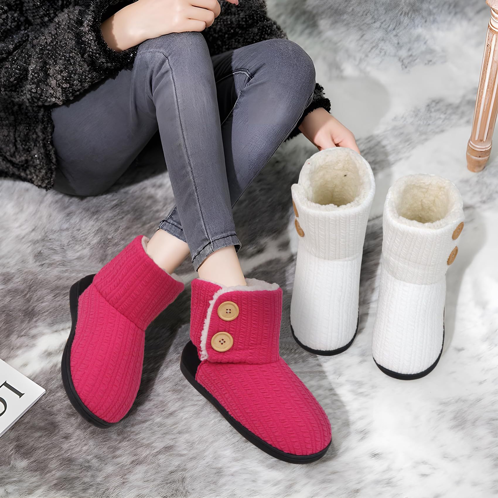 Women's Cozy Soft Snow Boots With Plush Inside In Pure Color
