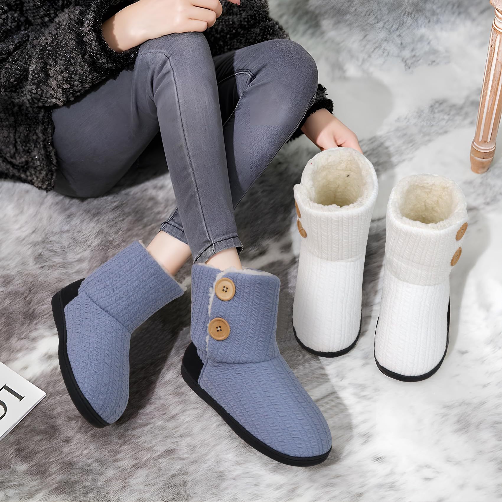 Women's Cozy Soft Snow Boots With Plush Inside In Pure Color