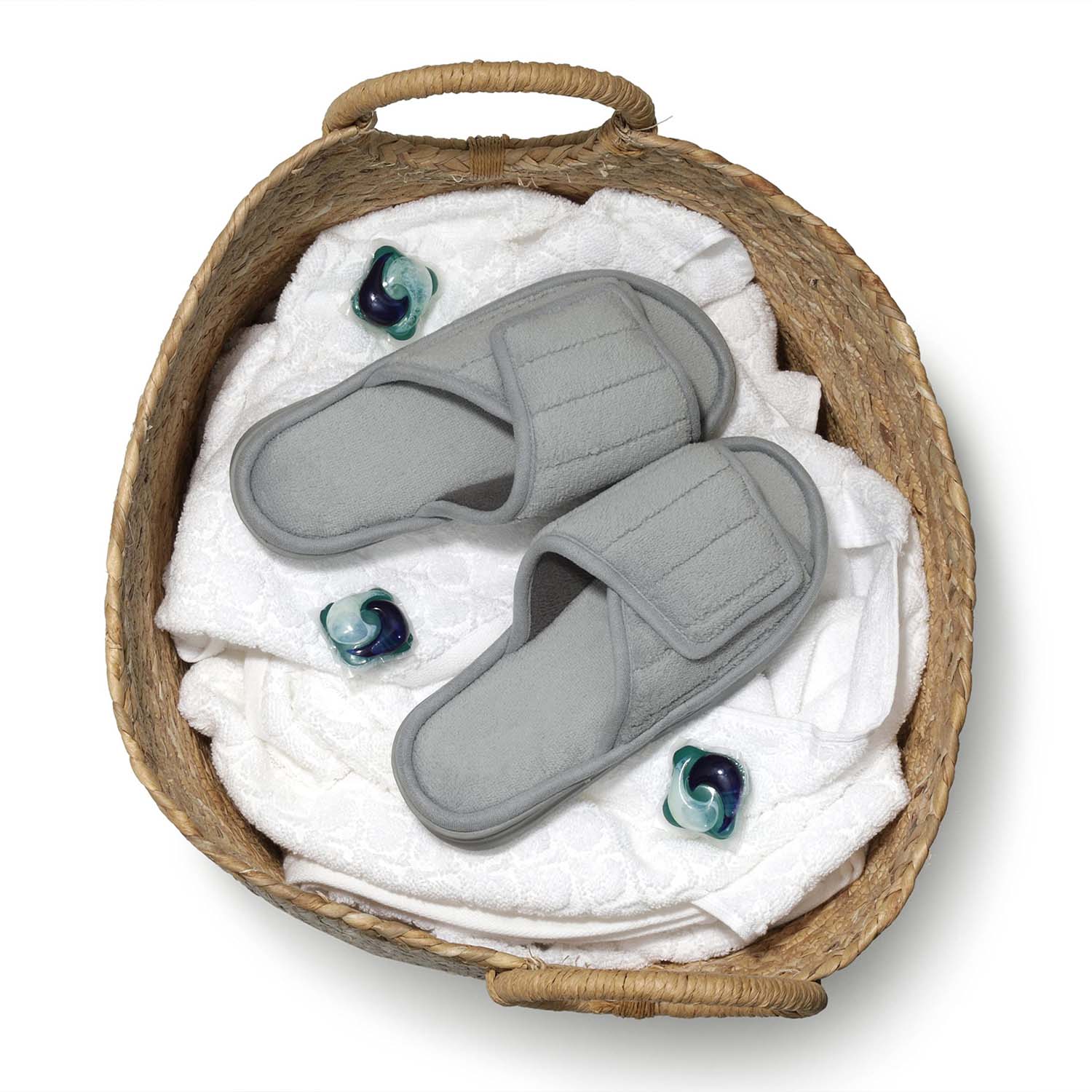Men's Open Toe Slippers Velvet Upper In Pure Color Adjustable Design
