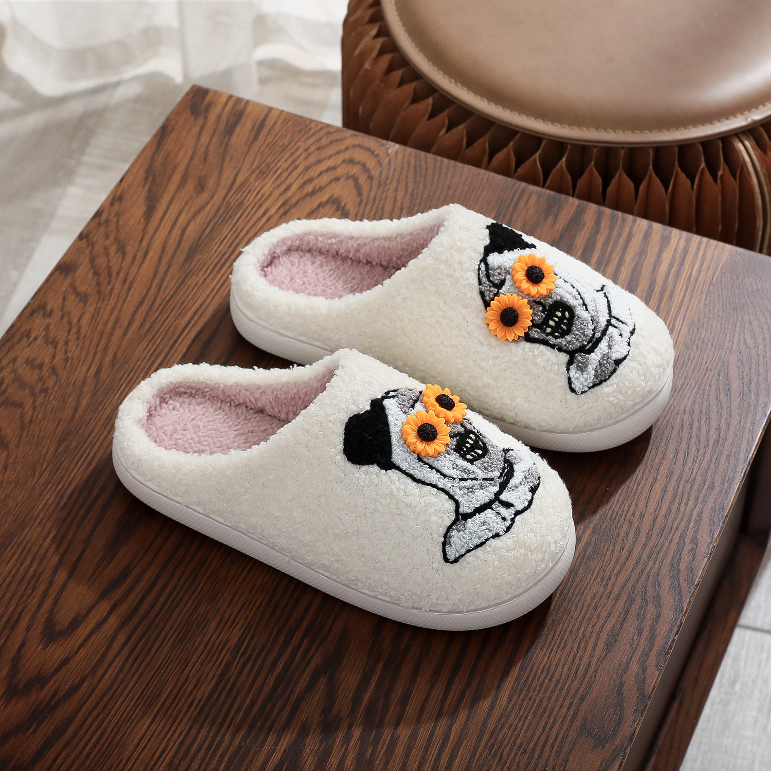 New Home Winter Plush Warm Slippers Halloween Design