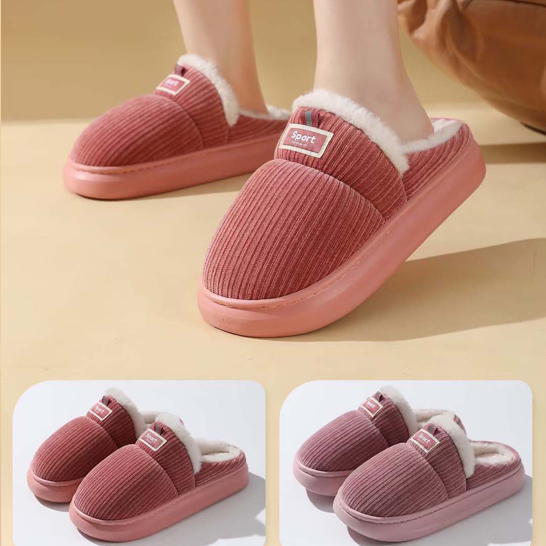 Women's Warm Slippers Fabric Upper With Plush Inner