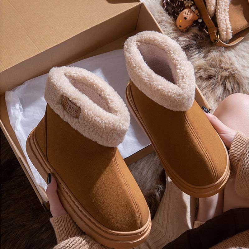 Women's Thick Sole Short Snow Boots Warm Snow Cotton Shoes With Plush Collar