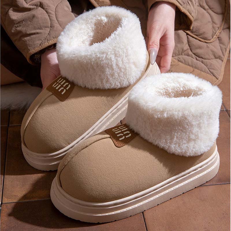 Plush Women Winter Warm Casual Cozy Snow Boot With Plush Collar