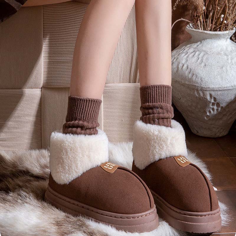 Soft Plush Women Winter Warm Casual Cozy Snow Boot With Plush Collar