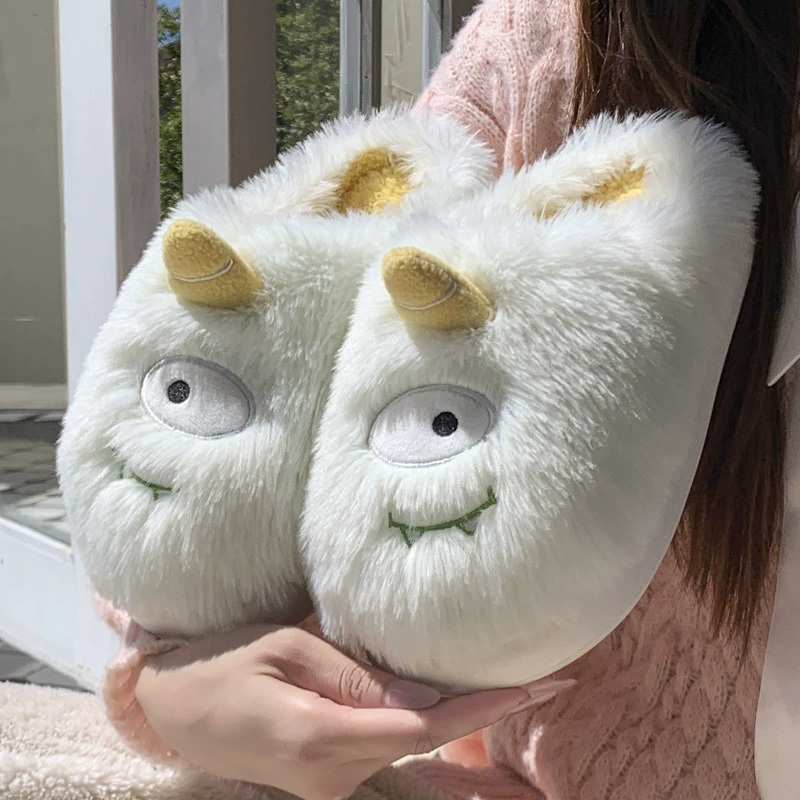 Cute Plush Warm House Slippers With Cartoon Character
