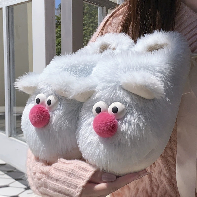 Cute Plush Warm House Slippers With Cartoon Character