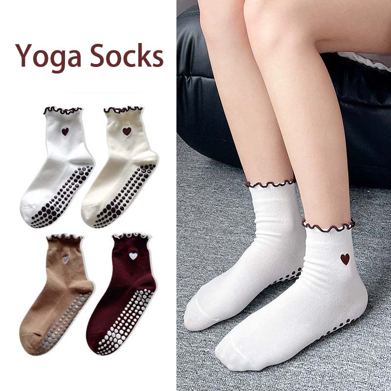 Girls Sports Socks Non-Slip Mid Calf Yoga Socks Breathable Pilates Supportive Fit Leg In Gym