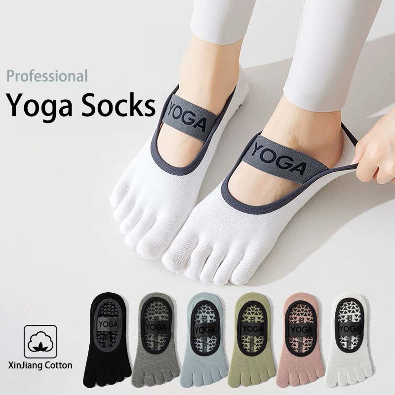 Open Instep Sports Five-toe Socks With Elastic Band Non-Slip Ankle Yoga Socks Breathable Pilates Supportive Fit Leg In Gym