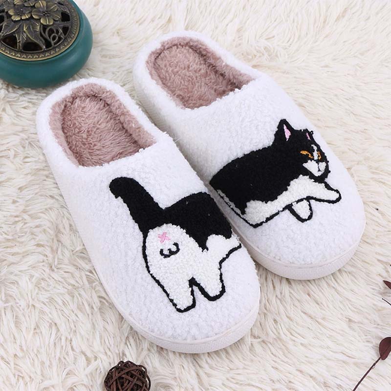 Cat Design Promotion Plush Women's Slippers Easter Warm Slipper Shoes for House Floor