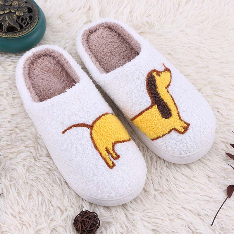 Dachshund Design Promotion Plush Women's Slippers Easter Warm Slipper Shoes for House Floor