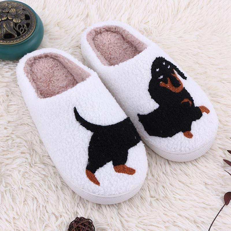 Long Body Dog Design Promotion Plush Women's Slippers Easter Warm Slipper Shoes for House Floor
