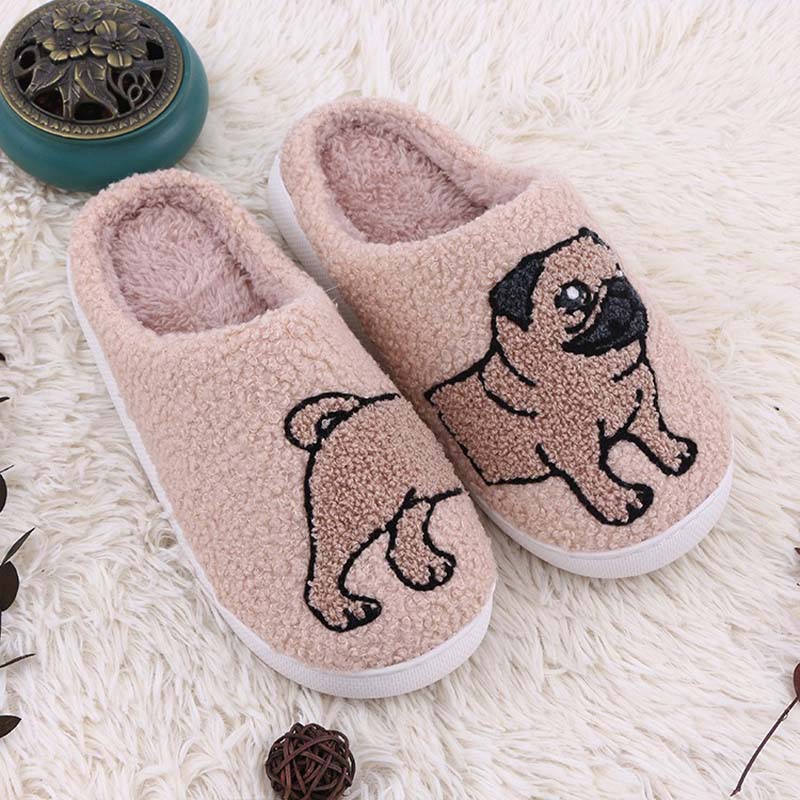 Dog Design Promotion Plush Women's Slippers Easter Warm Slipper Shoes for House Floor