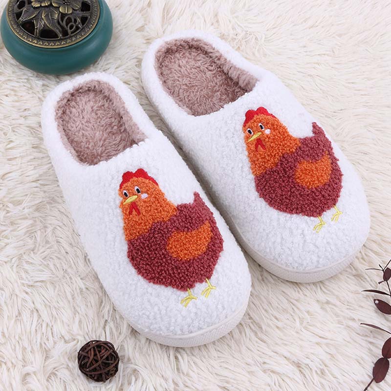 Hen Design Easter Promotion Warm Slippers Plush Women's Slipper for House Floor
