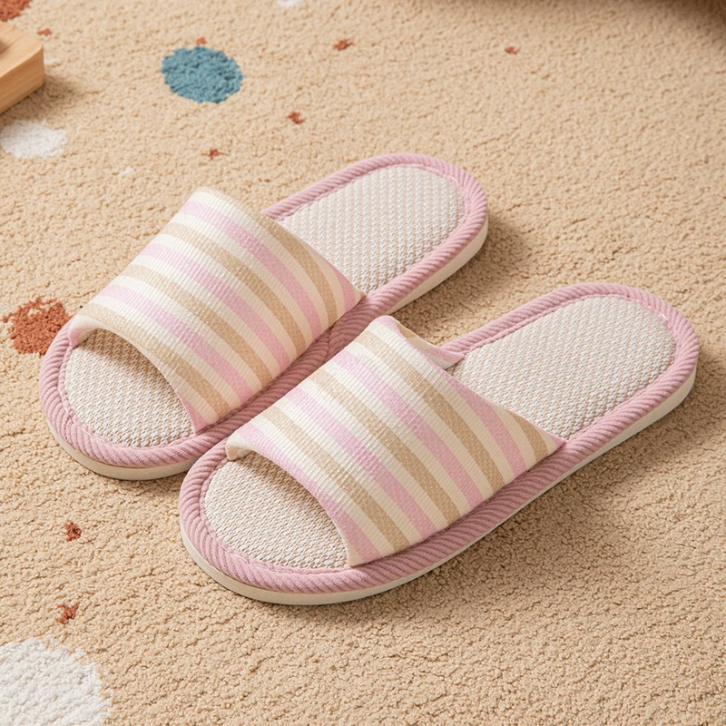 Rainbow Promotion Open Toe Slippers Cotton Comfortable Women's Slipper for House Floor